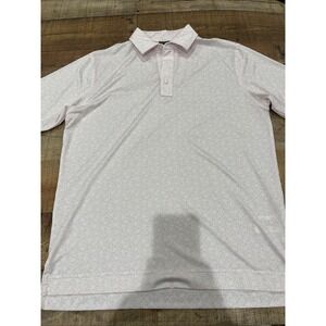 Men's Footjoy Pink Floral Polo Sz M Golf Light Weight (2875)